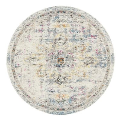 Madison Bay Distressed Medallion Ivory Area Rug