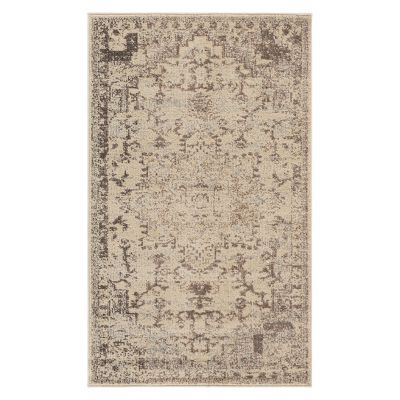 Madison Bay Distressed Medallion Ivory Area Rug