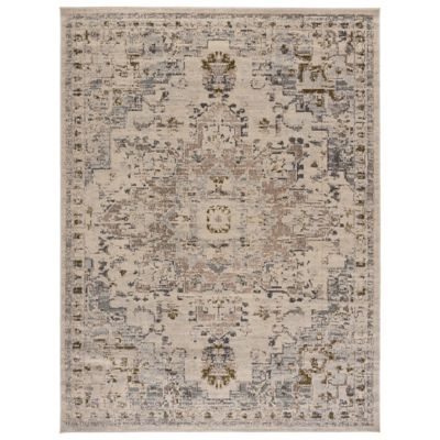Madison Bay Distressed Medallion Ivory Area Rug