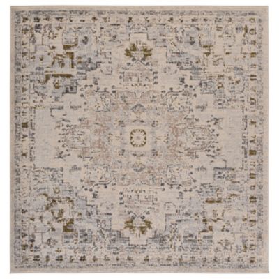 Madison Bay Distressed Medallion Ivory Area Rug