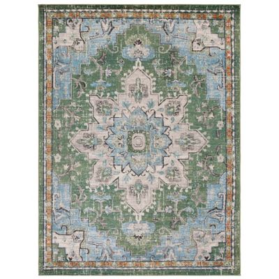 Madison Bay Distressed Medallion Bold Area Rug