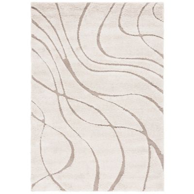 Coastal Shag Abstract Wave Area Rug