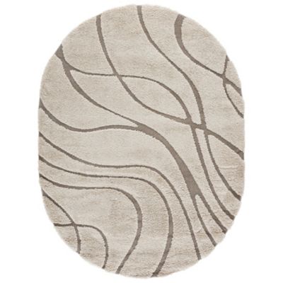 Coastal Shag Abstract Wave Area Rug