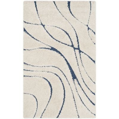 Coastal Shag Abstract Wave Area Rug