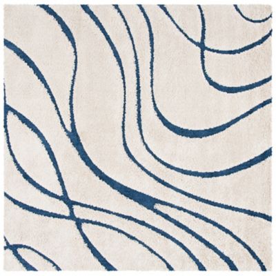 Coastal Shag Abstract Wave Area Rug