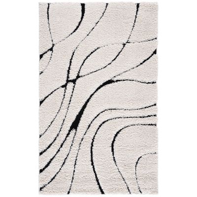 Coastal Shag Abstract Wave Area Rug