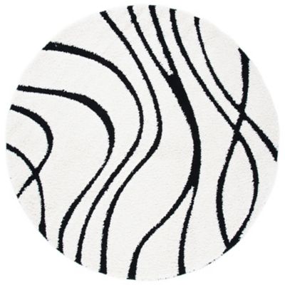 Coastal Shag Abstract Wave Area Rug