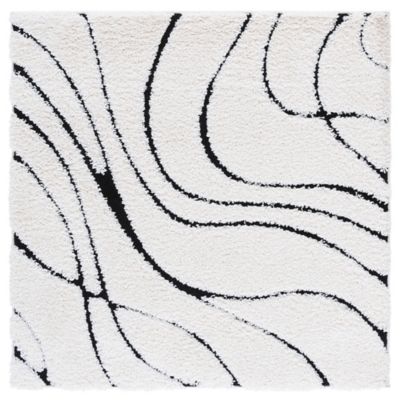 Coastal Shag Abstract Wave Area Rug