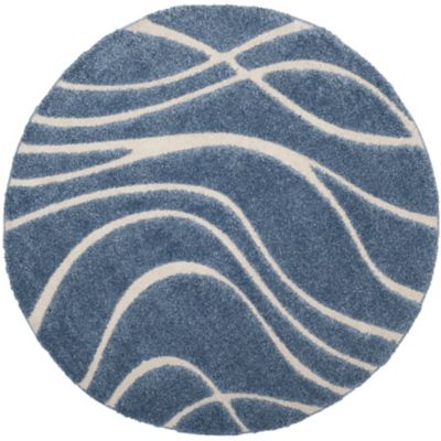 Coastal Shag Abstract Wave Area Rug