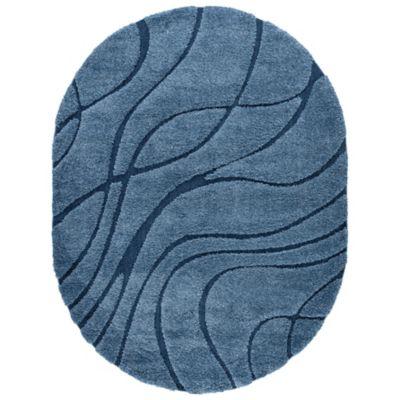 Coastal Shag Abstract Wave Area Rug