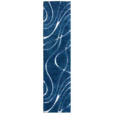 Coastal Shag Abstract Wave Area Rug