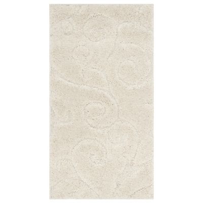 Coastal Shag Scrollwork Plush Area Rug