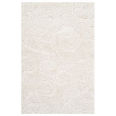 Coastal Shag Scrollwork Plush Area Rug