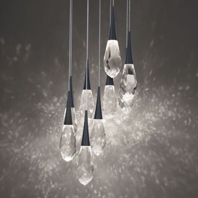 Shown in Black finish, 9 light, in use