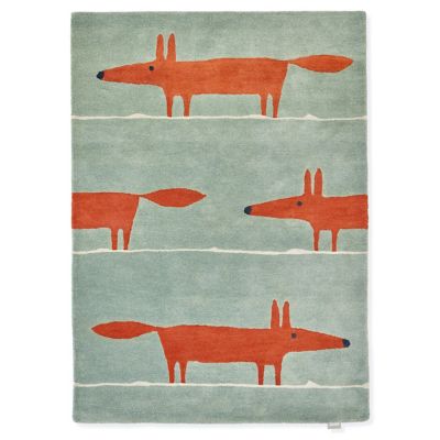 Mr-Fox Area Rug(Mint with Poppy|5ft 7in x 7ft 10in)-OPEN BOX
