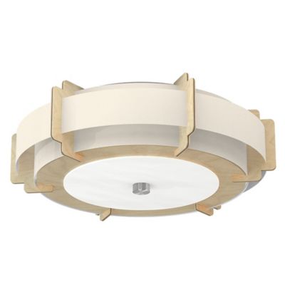 Truman LED Flushmount (Taffeta Ecru|Birch|15 In) - OPEN BOX