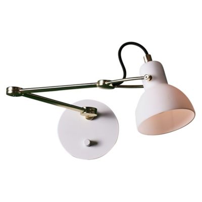 Laito Swing Arm Wall Sconce (Opal/Brass) - OPEN BOX RETURN