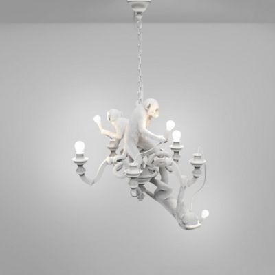 Seletti Burlesque - The No Evil Monkeys Five-Arm Chandelier