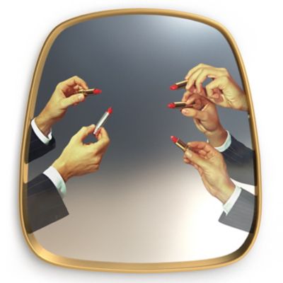 Lipsticks Gold Framed Wall Mirror