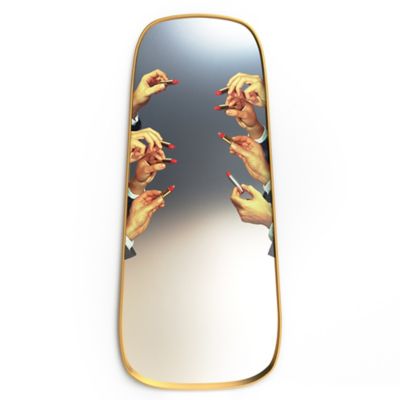 Lipsticks Gold Framed Wall Mirror