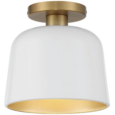 Ryan Semi-Flushmount (White with Natural Brass) - OPEN BOX