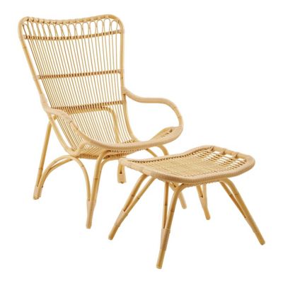 Monet Outdoor Highback Lounge Chair and Footstool