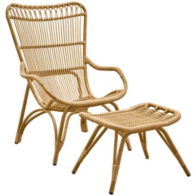 Monet Outdoor Highback Lounge Chair and Footstool