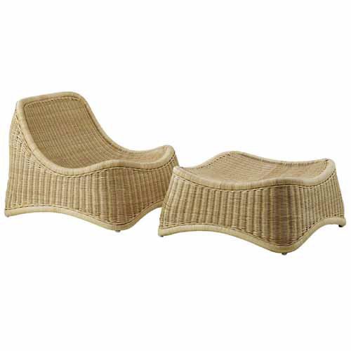 Nanna Ditzel Chill Lounge Chair and Stool (Natural)-OPEN BOX