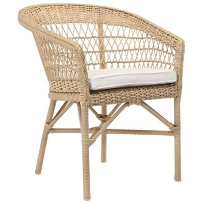 Emma Dining Chair (Snow White Polyester|Natural) - OPEN BOX