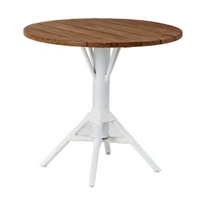 Nicole Outdoor Round Cafe Table (White) - OPEN BOX