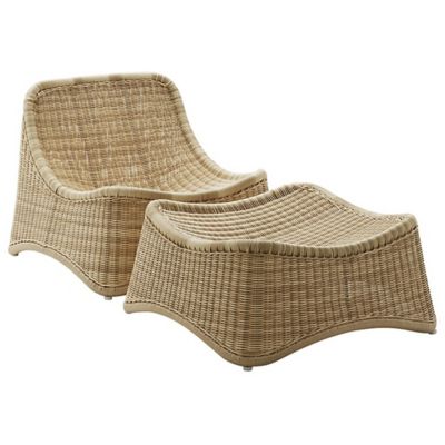 Chill Outdoor Chair with Stool (Natural) - OPEN BOX