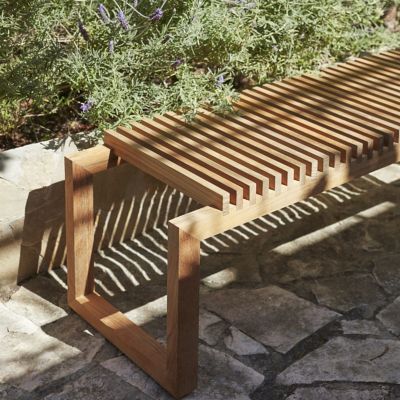 Modern outdoor wood online bench