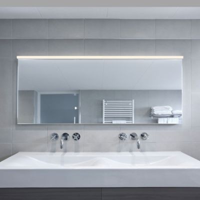 Shown in Bright Satin Aluminum finish, 60 inch, in use