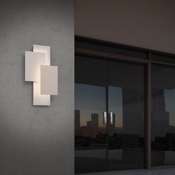 Offset Panels Indoor/Outdoor LED Sconce