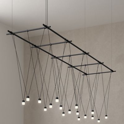 Suspenders 8-Foot x 2-Foot Gridscape V-Line Etched Cylinder Pendants