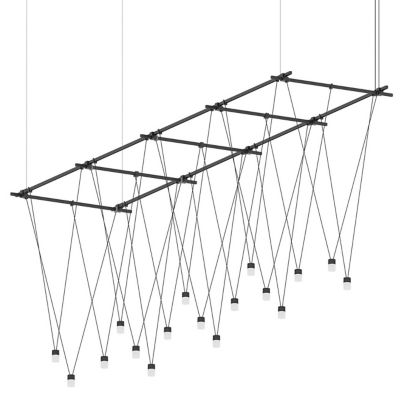 Suspenders 8-Foot x 2-Foot Gridscape V-Line Etched Cylinder Pendants
