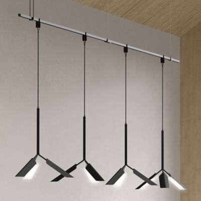 Suspenders 48-Inch Linear 1-Tier Leaf Pendants