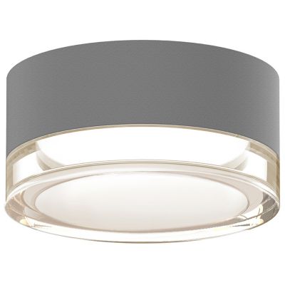 Reals LED Flushmount (Clear Acrylic|Textured Gray)-OPEN BOX