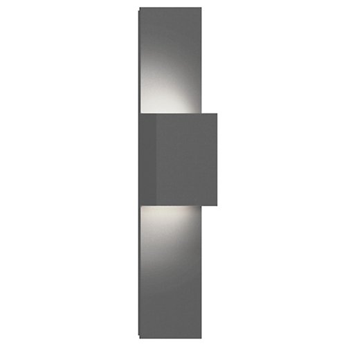 Flat Box 2-Light Indoor/Outdoor Panel Sconce (Gray)-OPEN BOX