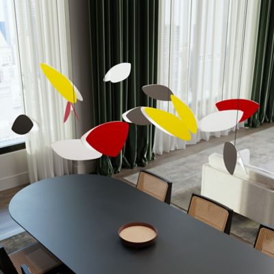 Shown in Satin Black, Red, Yellow finish, 3 light, in use