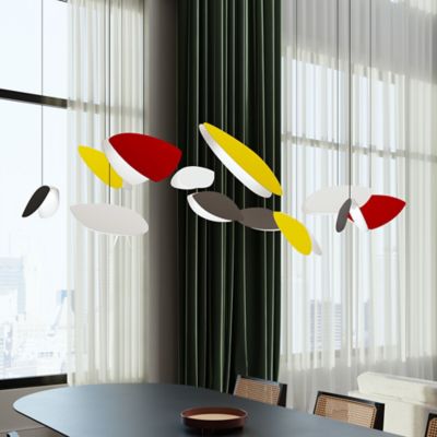 Shown in Satin Black, Red, Yellow finish, 3 light, in use