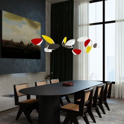 Shown in Satin Black, Red, Yellow finish, 3 light, in use