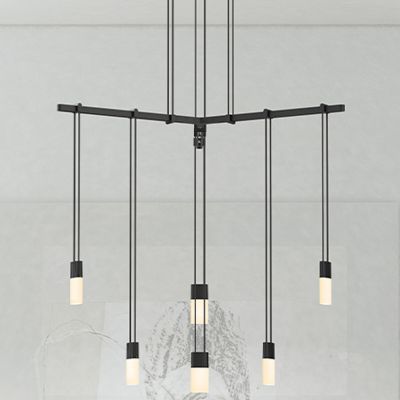Suspenders 24-Inch 1-Tier Tri-Bar with Etched Chiclet Luminaires