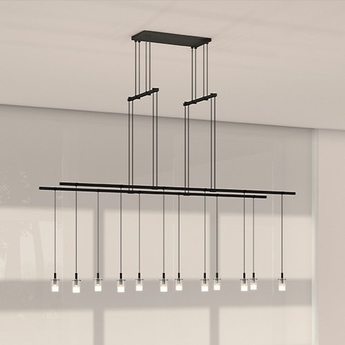 Suspenders 48-Inch 2-Tier Tandem with  Monoline Etched Cylinder Pendants