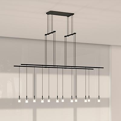 Suspenders 48-Inch 2-Tier Tandem with  Monoline Etched Cylinder Pendants