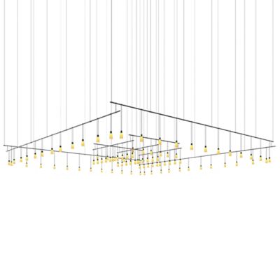 Suspenders Expanded LED Grid with Amber Tapered Bell Luminaires