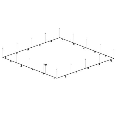 Suspenders 1-Tier Square Cylinder LED Chandelier