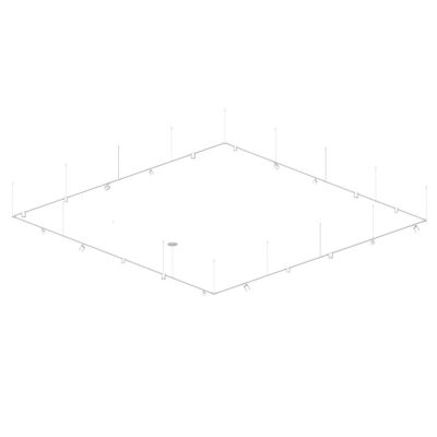 Suspenders 1-Tier Square Cylinder LED Chandelier