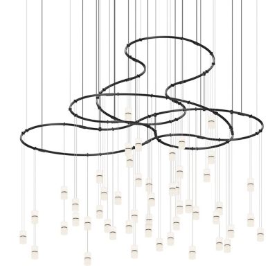 Suspenders 3-Tier Matrix Cylinder LED Chandelier