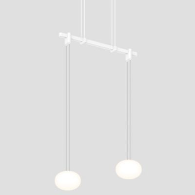 Suspenders 1-Tier LED Linear Chandelier with Height Adjustable Etched Globe Luminaires